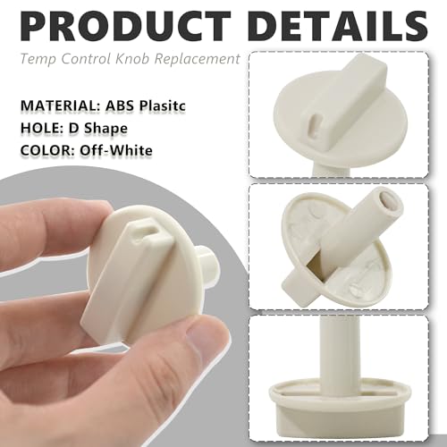 Image of 2PCS 63818002 Temp Control Knob for Wall Heater Replacement | Fits for TPI63818002 Household Appliance Baseboard, Heater Knob, Off White