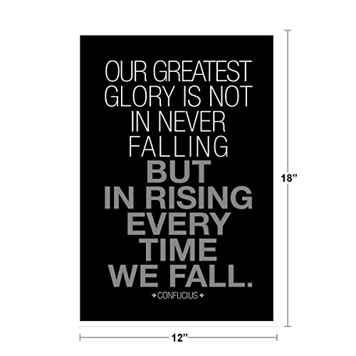 Image of Confucius Poster Motivational Inspirational Famous Quote Our Greatest Glory Affirmation Sayings Cool Wall Art Print Poster 12x18