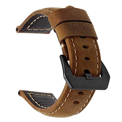 20mm 22mm 24mm 26mm Italien echtes Leder uhrenarmband für panerai luminor radiomir Edelstahl Schnalle Armband Armband Dunkelbraun b, 26mm