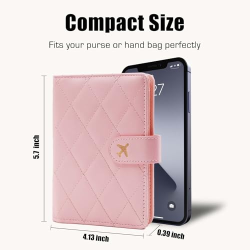 Image of Melsbrinna Premium Leather Passport Holder Covers Case, Waterproof Rfid Blocking Travel Wallet Passport Holder with Pen Holder, Cute Passport Book for Women /Men