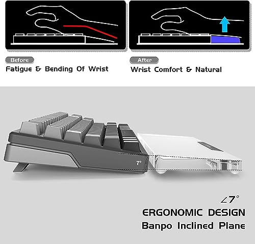 Image of Acrylic Keyboard Wrist Rest Pro- TENKEYLESS 80% Keyboard- Mechanical Keyboards Ergonomic Palm Rest for Computer Keyboard,Anti-Slip Base,Wrist Pad for Laptop,Office & Home-Easy Typing,Black