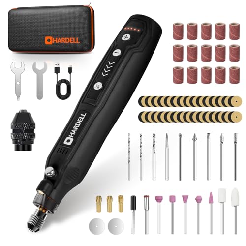 Image of HARDELL Cordless Rotary Tool 3.7V Universal Chuck 5-Speed 71 Accessories | USB Charging Multi-Purpose DIY Craft Tool Sanding Polishing Drilling Engraving Black