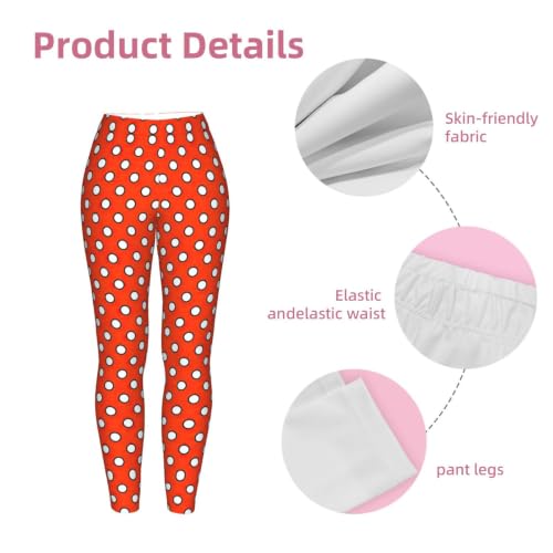 Leggings elásticos de lunares rojos ideales para yoga running y estilo urbano 5