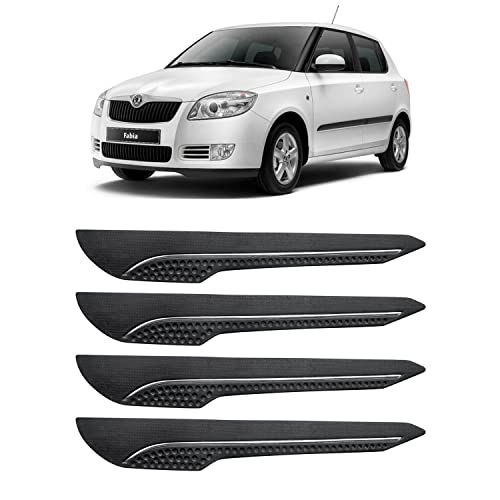 Image of AOSIS-Car Bumper Protector /Bumper Guard for Skoda Fabia with Single Chrome Stripe (4-Pcs)