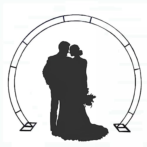 Arche de mariage ronde en métal décorative lune circulaire stable pour fêtes 2x2,4m
