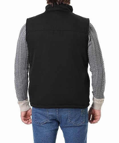 Image of Men's Loose Fit Workwear Vest Fleece-Lined Waterproof Mock-Neck Vest