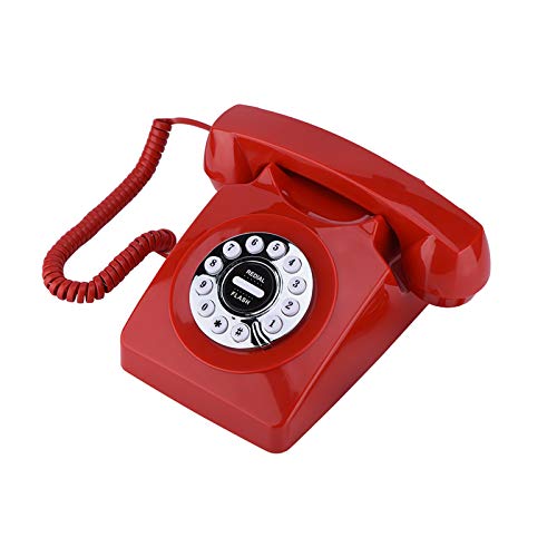 Téléphone Antique Vintage avec Annulation de Bruit pour Le Stockage et Le Stockage des Nombres Clairs - Téléphone Fixe Rétro en Rouge (Rouge)
