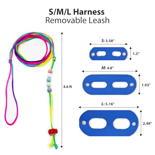 Image of AIITLE Multi-Size Bearded Dragon Leash - Comfortable Adjustable Harness for Reptiles & Small Animals (Outdoor Walks, Pet Events), Blue