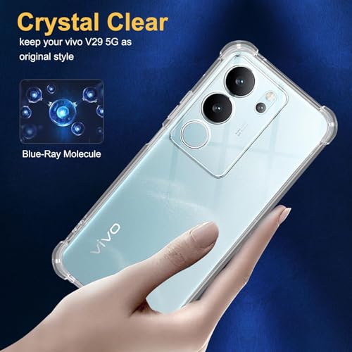 Image of Lustree Compatible with vivo V29 Pro 5G Back Cover| Clear + TPU Case with 4 Corner Air Cushion Protection & Camera Protection | Slim& Stylus Cover for vivo V29 Pro 5G