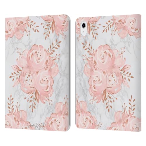 Protection iPad Air 2022 anti-rayure étui cuir portefeuille fleurs marbre