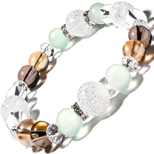 CCopan パワーストーン ブレスレット レディース バングル 人気 ブレス 天然石 数珠 金運 仕事運 健康運 人間関係 お守り 幸運 国内ブランド (クリスタルミント)
