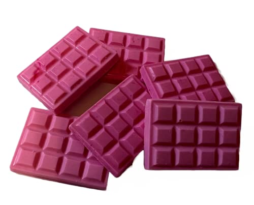 Mini tablettes de chocolat pour set de décoration, 6 pièces, 3,5 cm x 2,5 cm, néon rose