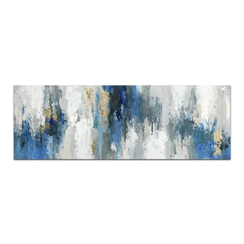Toile abstraite bleue BIEMBI 30x90 cm poster mural design pour salon sans cadre