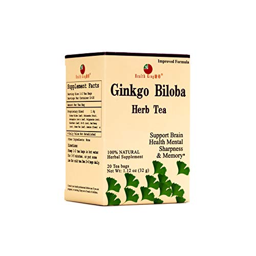 Health King Ginkgo Biloba Herb Tea, Teabags, 20 Count Box