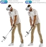 YEZRO Golf Club Attachment for Meta Quest 3s and Quest 3-27” or 19” Dual Length - Adjustable Weighted Golf Club Handle Accessory for Golf+ Realistic Weight & Balance (for Left & Right Controller)