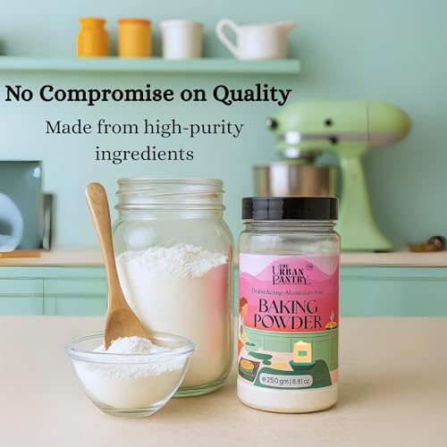 Image of The Urban Pantry Baking Powder 250 g + Baking Soda 300 g | Double-Acting Aluminium-Free Baking Powder & 100% Food-Grade Sodium Bicarbonate | Bake, Clean & Deodorize