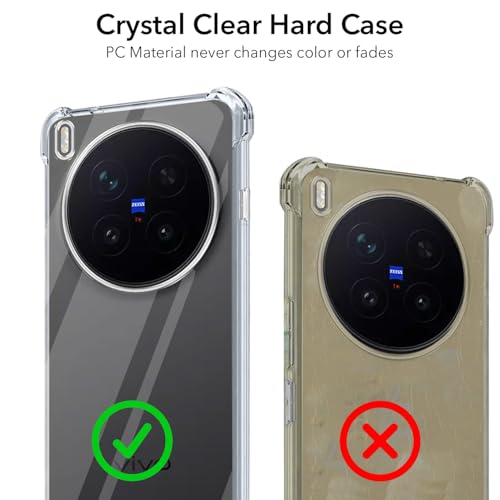 Image of Jkobi Shockproof Crystal-Clear Back Cover for Vivo X300 Pro (Anti Yellow Case | Drop & Camera Protection | Hard Polycarbonate)