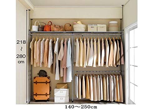 ツッパリクローゼットハンガーラック　ワイド 期間限定プレゼント付】突っ張り クローゼットハンガー ラック