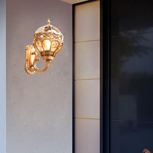 Focos Exteriores, Luces para Vallas y Jardines, Apliques de Pared Impermeables E27, para Vallas de jardín, Apliques de Pared metálicos para Patios, terrazas y portones.