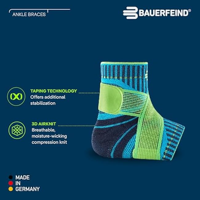 Bauerfeind Sports Ankle Support - Ankle Brace for Stabilization & Protection - Figure-8 Taping Strap - Targeted Compression - Lightweight & Durable