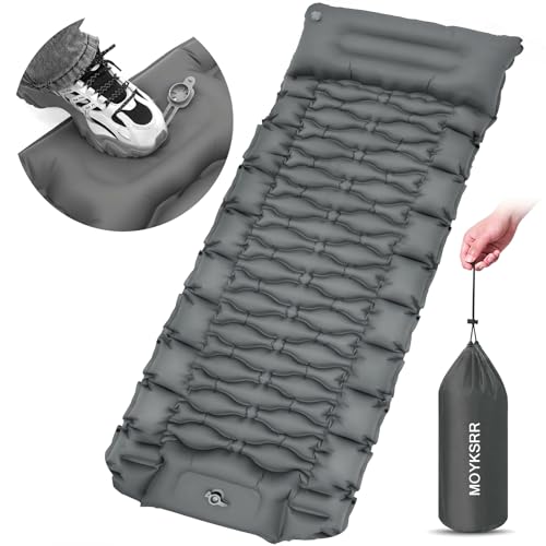 GYMAX Matelas De Camping 1/2 Personnes Pliable, Mousse à Mémoire De Forme, Fond Antidérapant, Sac De Transport, Pour Voyage, Randonnée (Bleu,188 X 97 Cm