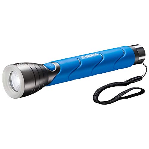 VARTA Lampe Torche LED incl. 3x piles C, Outdoor Sports F30, lumière avec deux modes d'éclairage, lampe de poche avec poignée caoutchoutée, très robuste,...