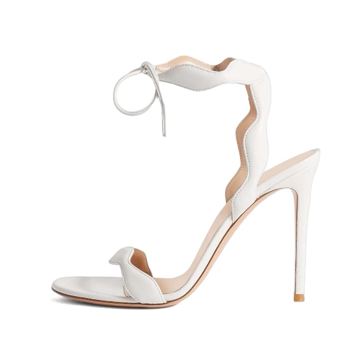 FSJ Women Sexy One Strap Open Toe Stiletto High Heel Sandals Lace Up Ankle Strap Party Dress Shoes Size 4-15 US