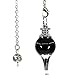 Produktbild CHENYUE Pendel aus natürlichem Edelstein, mit 40 mm Langer Kette, Schwarzer Achat, Schwarz Achat