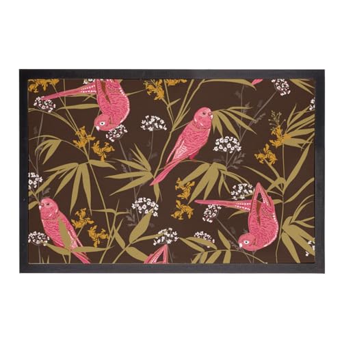 Paillasson perroquet tropical motif oiseau feuille 75x50cm pour sublimer votre entrée de maison - 2