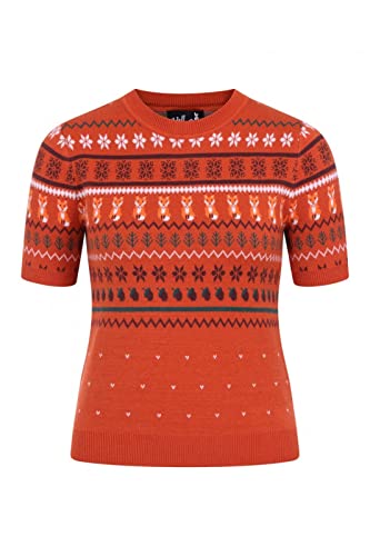 Image of Hell Bunny Vixey Jumper Fox Knitted 50's 60's Vintage Retro Pinup Short Sleeve