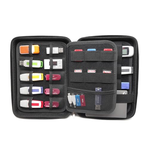 Pochette de rangement clé USB et carte mémoire SD - Étui accessoire grande capacité