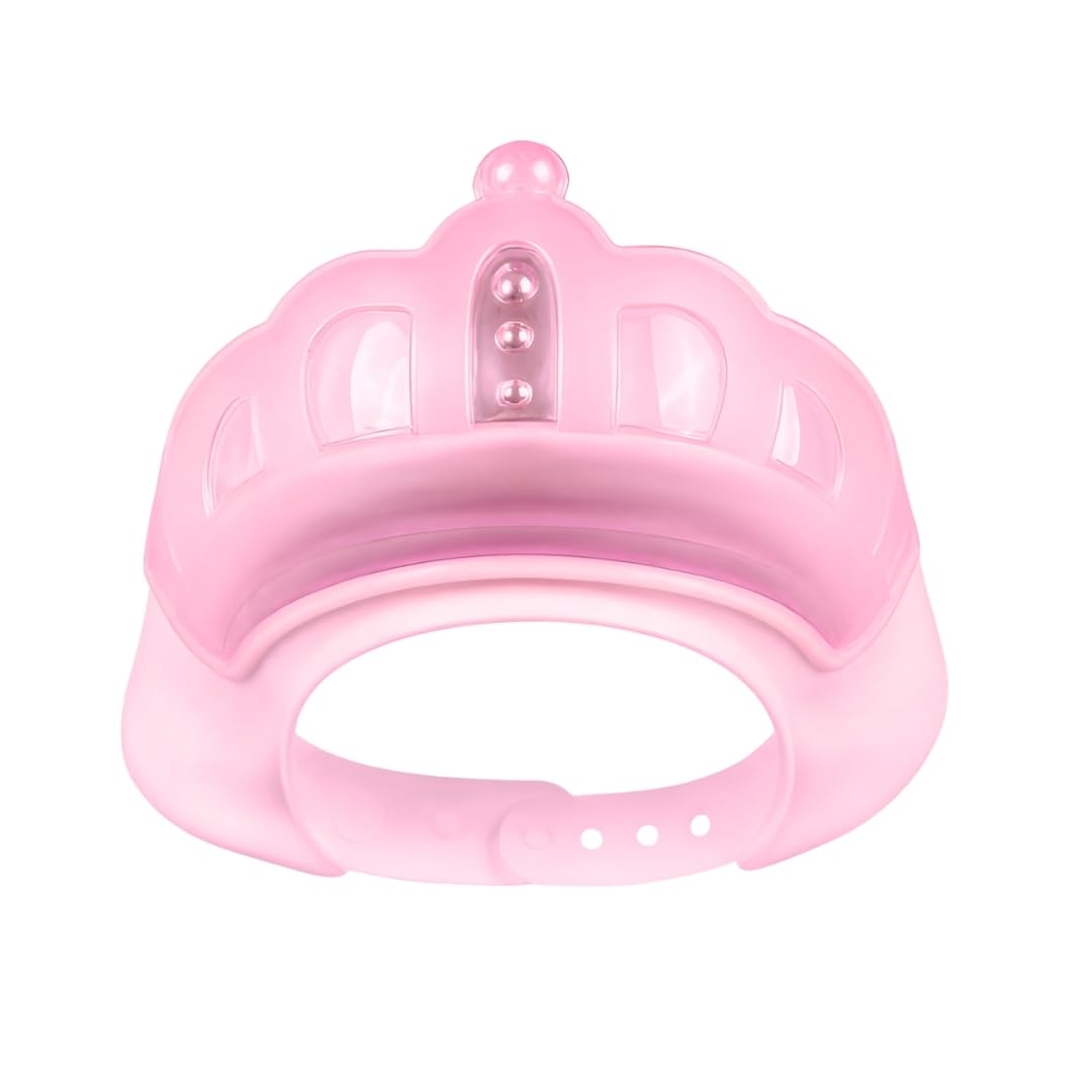 BabySafeHouse Shower Cap Shield for Kids, Bath Visor in Crown Shape to Protect Eyes & Ears of Toddlers and Children while Bathing, Silicon Shampoo Hat (Pink Color)-image-30