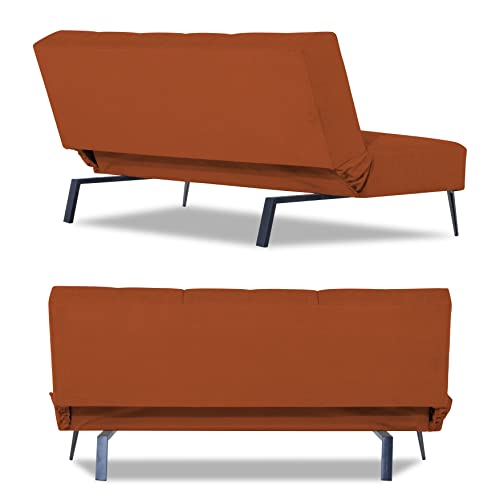 Image of Adorn India Xander 3 Seater Sofa Cum Bed (Rust) (3 Year Warranty)
