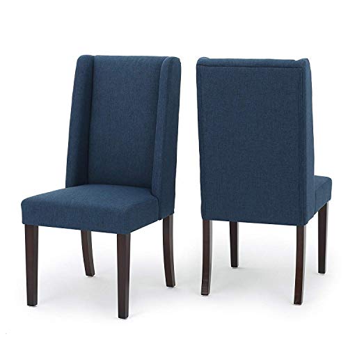 Image of APRODZ Rove Fabric Dining Chair (Set of 2), Navy Blue