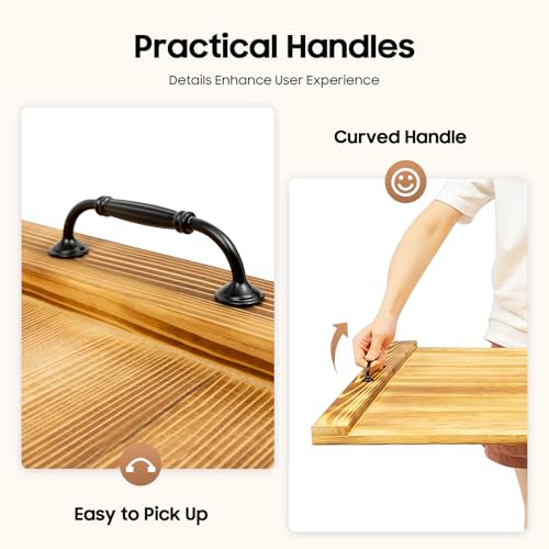 Cubierta para Estufa Noodle Board, Tabla de Madera 30 x 22 pulgadas con Asas Incorporadas para Estufas Eléctricas y de Gas, Bandeja Rústica Decorativa para Cocina miniatura 4