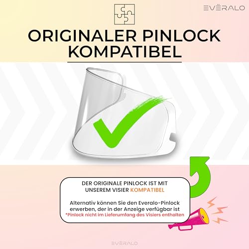 Everalo Kompatibel mit Xlite 802rr Visier - x803 - x802 - x802r - x702 - x661 - x603 - xsf 02 - Helmvisier Nolan Kompatibel Pinlock Ready (Schwarz 30%)