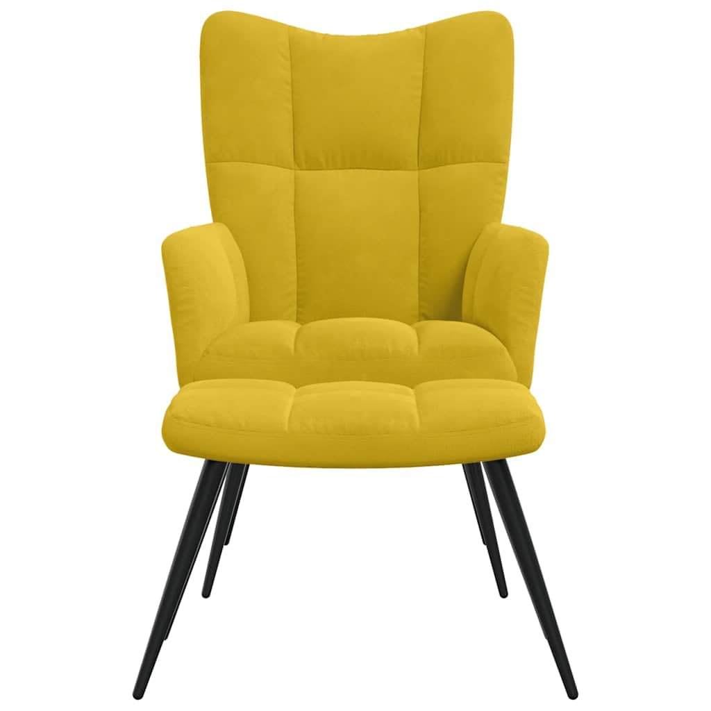 vidaXL Poltrona Relax con Sgabello in Velluto Giallo Senape