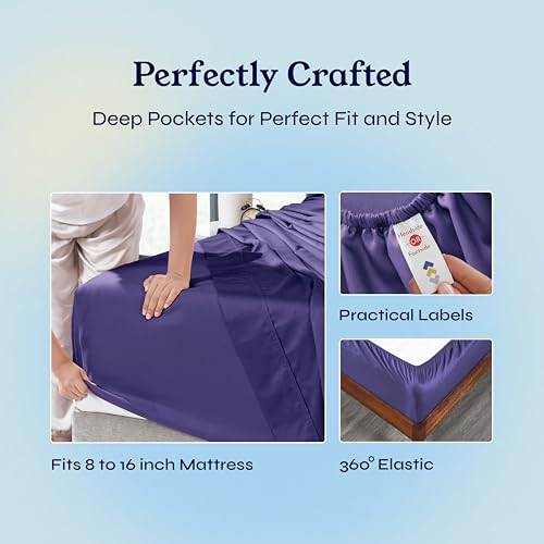 image for California Design Den King Size Sheets Set - 400 Thread Count Sateen, 