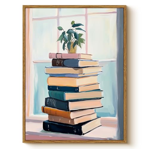 Back to School Wall Art Green Potted Plant on Vintage