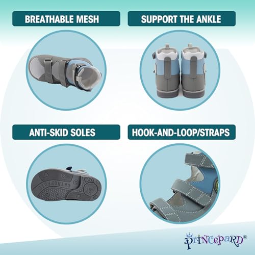 princepard Orthopedic Sandals for Toddlers and Kids,High-top AFO Shoes with Ankle and Arch Support3