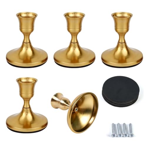 Kerzenständer Gold Metall Taper Kerzenhalter für Stabkerzen, Vintage Stabkerzenhalter Gold Retro Kerzenhalter Gold für