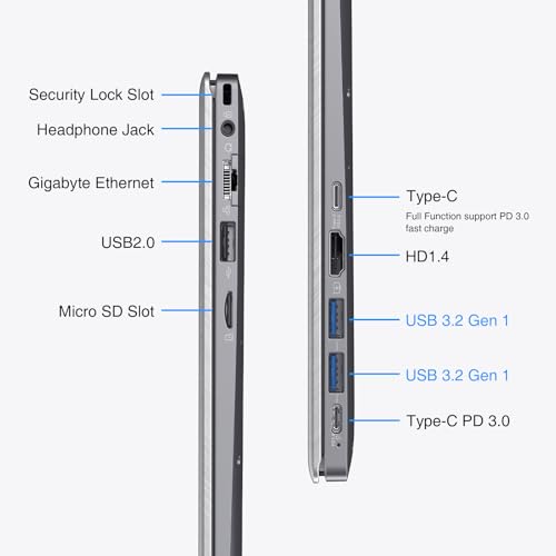 ECOHERO Laptop Computer, N100 Quad-Core, 16GB DDR5 512GB NVMe SSD (Silver) — view 6