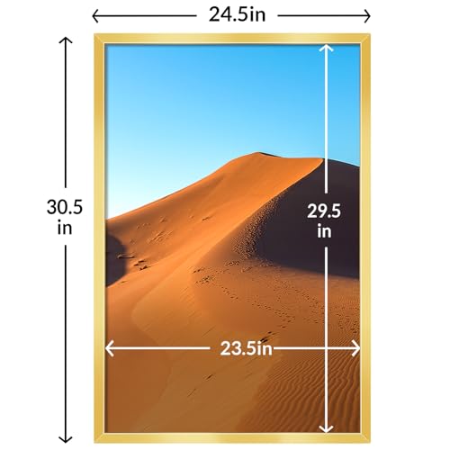 Image of LaVie Home 24x30 Picture Frame for Wall Display, 24x30 Gold Picture Frame with HD Plexiglas, 24 x 30 Poster Frame 1 Pack, Display Frame for Vertical or Horizontal, Classic Collection