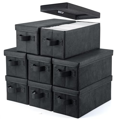 Image of UENTIP CD Storage Box-Pack of 8 CD Case holder,For Home Car Travel Office | CD Organizer- 13.2 inch x 5.9 inch x 5.3 inch, Large Capacity Storage,Holds 256 Full Jewel Case CDs,512 Slim Case CDs,or 1400 Sleeved CDs