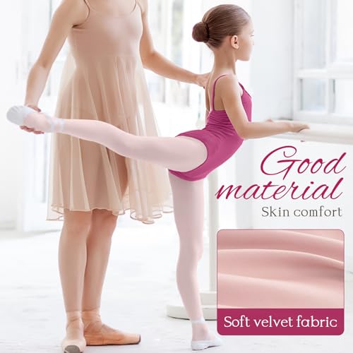 3 Pairs Ballet Tights for Girls - Ultra Soft Convertible Transition Dance Tights for Toddlers, Kids, Students - 60D3