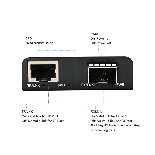 Image of 10Gbe SFP+ Media Converter, 10Gigabit Ethernet Fiber to 10G Copper UTP Ethernet Media Converter with 1x 100M /1G /2.5G /5G /10GBase-T RJ45 to 1x 10GBase-X SFP+ Slot