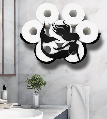 Mermaid-Metal-Wall-Toilet-Paper-StorageBlack-Toilet-Tissue-HolderDecorative-Metal-Paper-HoldersCute-Toilet-Paper-Storage-for-BathroomWall-Toilet-Paper-Organizer-Hold-Extra-8-Rolls Mermaid Metal Wall Toilet Paper StorageBlack Toilet Tissue HolderDecorative Metal Paper HoldersCute Toilet Paper Storage for BathroomWall Toilet Paper Organizer Hold Extra 8 Rolls