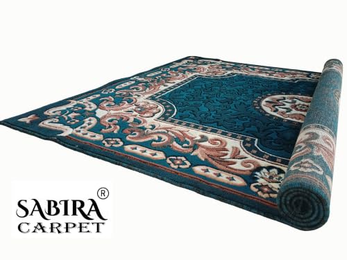 Image of SABIRA Carpet Modern Floral Area Rug Large Carpet for Living Room, Bedroom & Dining Room, Washable, Non-Slip Blue Color (6X8 FEET)