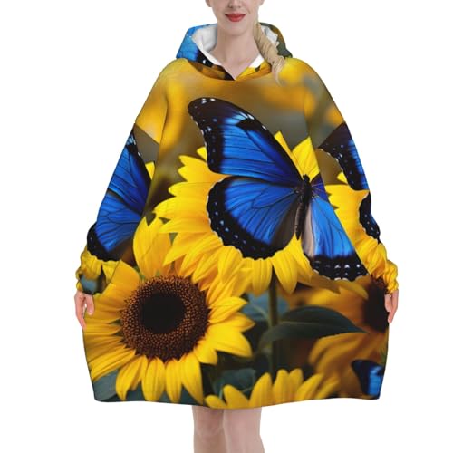 Couverture à capuche tournesols EdWal plaid géant en flanelle douce