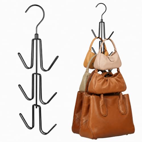 ZEDODIER 2 Pack Purse Hanger, Purse Organizer for Closet, Holds 12 Bags
